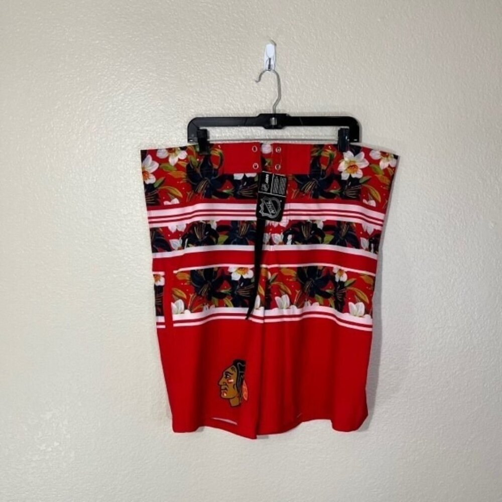 Chicago Blackhawks Swim Trunks Mens 40 NHL Boardshorts Shorts NEW Logo